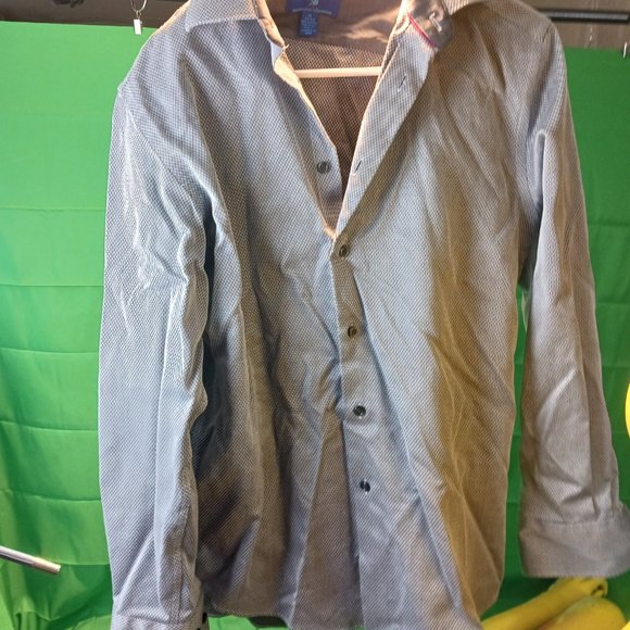 egyptian 100% cotton slim fit men button downs shirt long sleeves egara silver - Picture 1 of 4